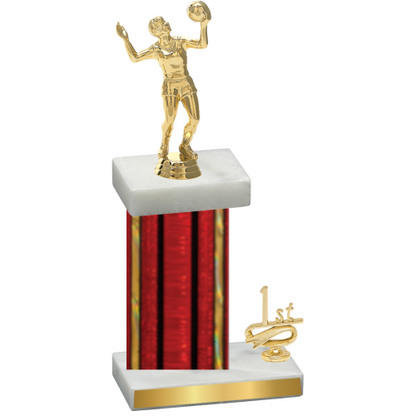 Accented Single Red Glacier First Place Volleyball Trophy