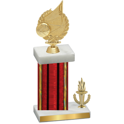 Accented Single Red Glacier Victory Volleyball Trophy