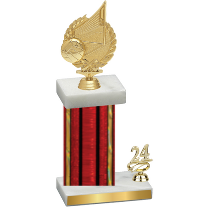 Accented Single Red Glacier Year Volleyball Trophy