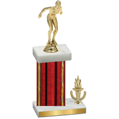 Accented Single Red Glacier Victory Tennis Trophy