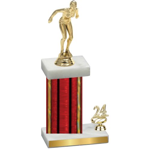 Accented Single Red Glacier Year Tennis Trophy