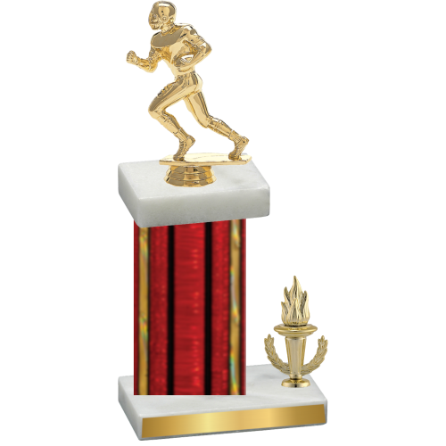Accented Single Red Glacier Victory Football Trophy