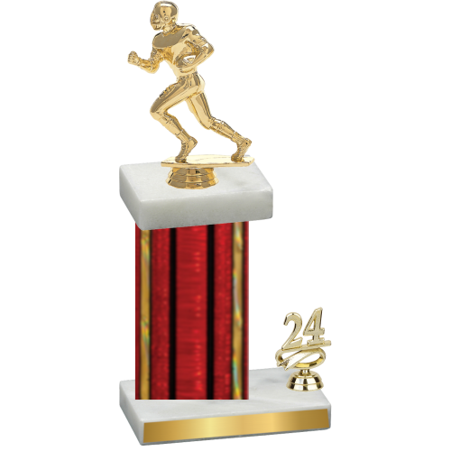 Accented Single Red Glacier Year Football Trophy