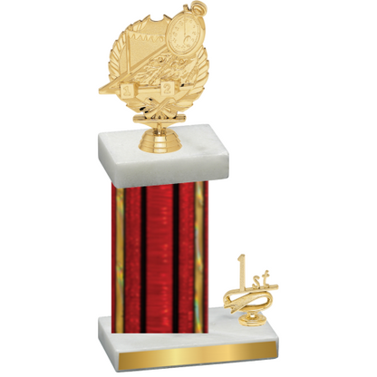 Accented Single Red Glacier First Place Swimming Trophy