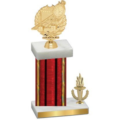 Accented Single Red Glacier Victory Swimming Trophy