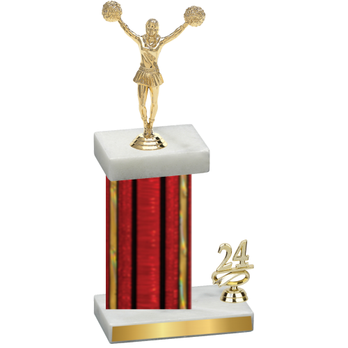 Accented Single Red Glacier Year Cheerleading Trophy