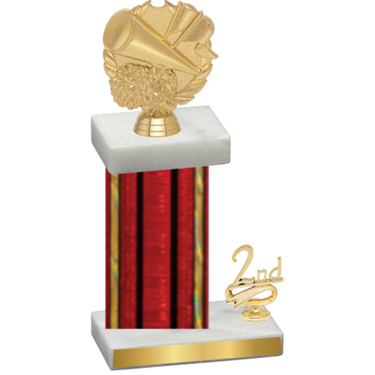 Accented Single Red Glacier Second Place Cheerleading Trophy