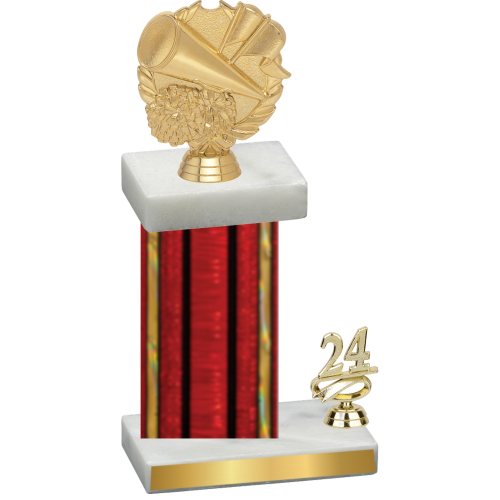Accented Single Red Glacier Year Cheerleading Trophy