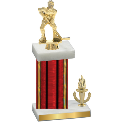 Accented Single Red Glacier Victory Hockey Trophy
