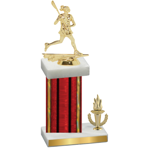 Accented Single Red Glacier Victory Lacrosse Trophy