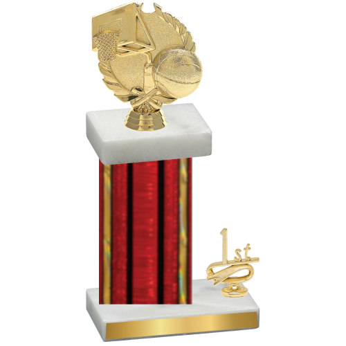 Accented Single Red Glacier First Place Basketball Trophy