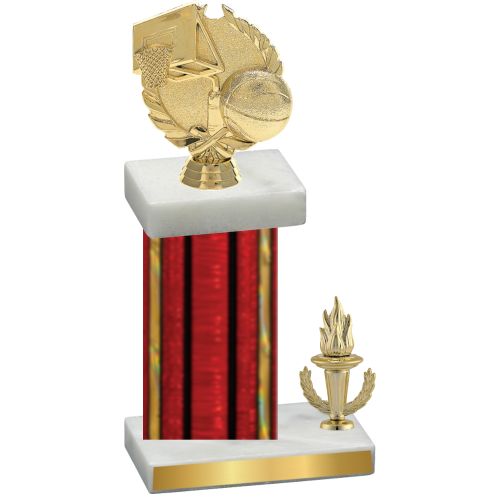 Accented Single Red Glacier Victory Basketball Trophy