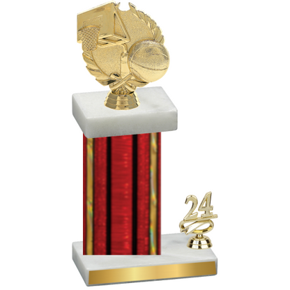 Accented Single Red Glacier Year Basketball Trophy