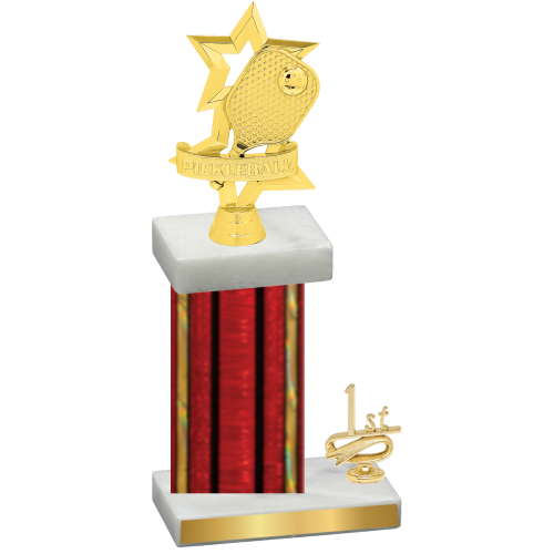 Accented Single Red Glacier First Place Pickleball Trophy
