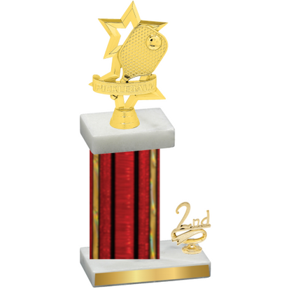 Accented Single Red Glacier Second Place Pickleball Trophy