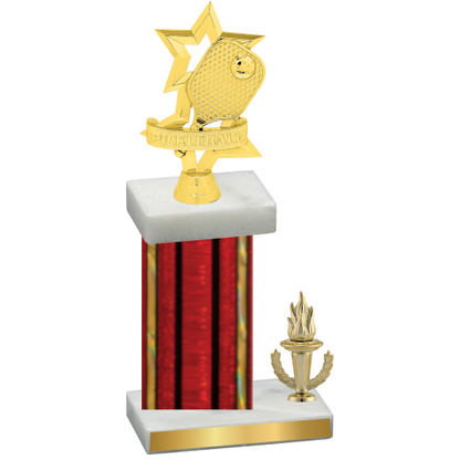 Accented Single Red Glacier Victory Pickleball Trophy