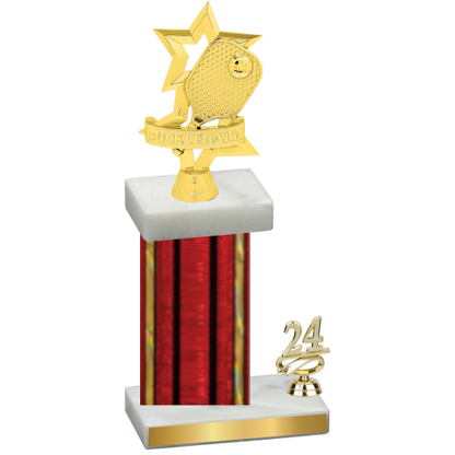 Accented Single Red Glacier Year Pickleball Trophy