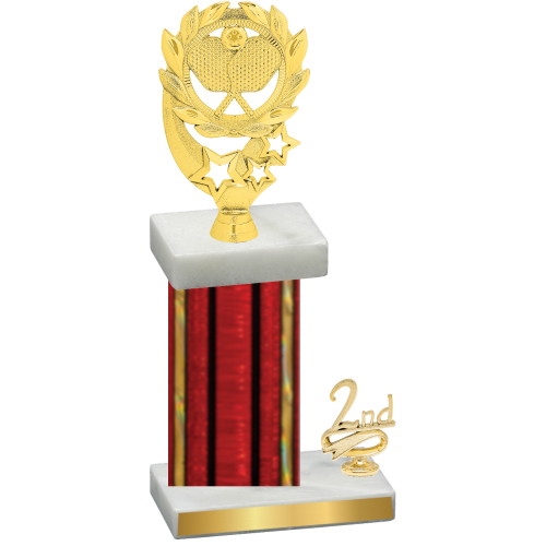 Accented Single Red Glacier Second Place Pickleball Trophy