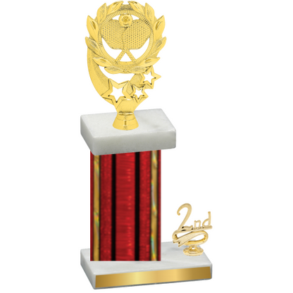 Accented Single Red Glacier Second Place Pickleball Trophy