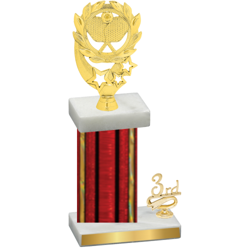 Accented Single Red Glacier Third Place Pickleball Trophy