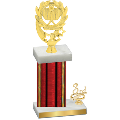 Accented Single Red Glacier Third Place Pickleball Trophy
