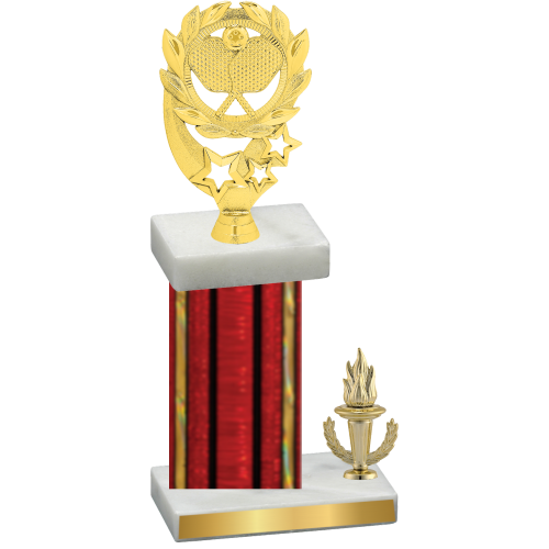 Accented Single Red Glacier Victory Pickleball Trophy
