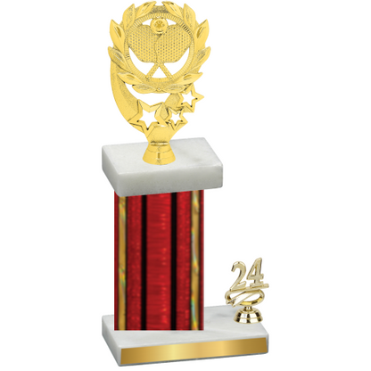 Accented Single Red Glacier Year Pickleball Trophy