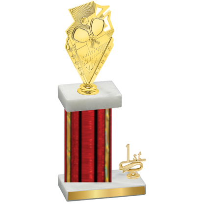 Accented Single Red Glacier First Place Pickleball Trophy