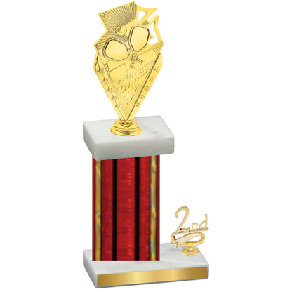 Accented Single Red Glacier Second Place Pickleball Trophy