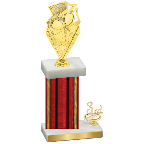 Accented Single Red Glacier Third Place Pickleball Trophy