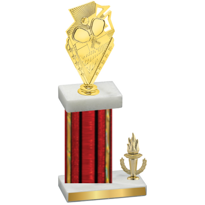 Accented Single Red Glacier Victory Pickleball Trophy