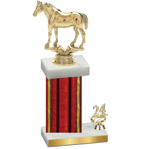 Accented Single Red Glacier Year Horses Trophy