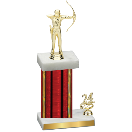 Accented Single Red Glacier Year Archery Trophy