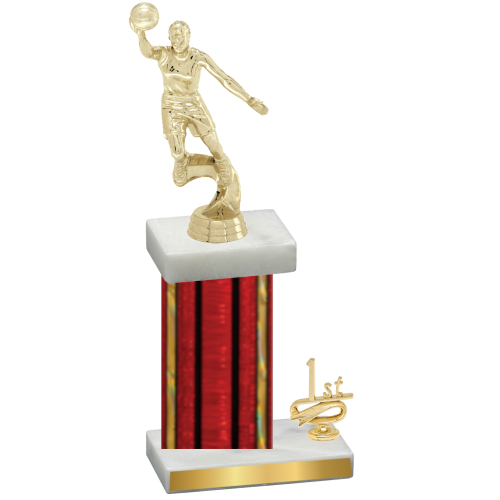 Accented Single Red Glacier First Place Basketball Trophy