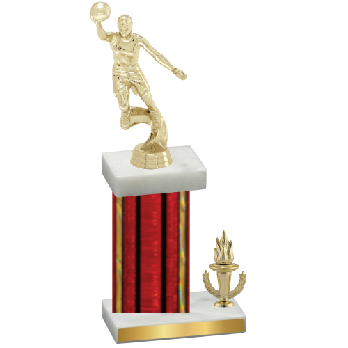 Accented Single Red Glacier Victory Basketball Trophy