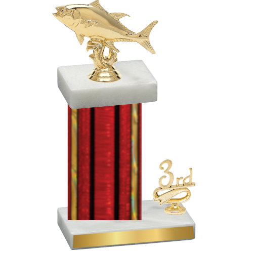 Accented Single Red Glacier Third Place Fishing Trophy