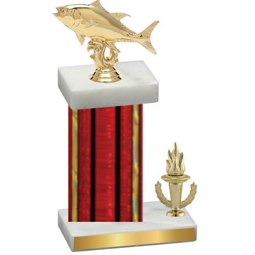 Accented Single Red Glacier Victory Fishing Trophy