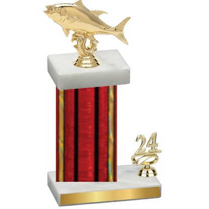 Accented Single Red Glacier Year Fishing Trophy