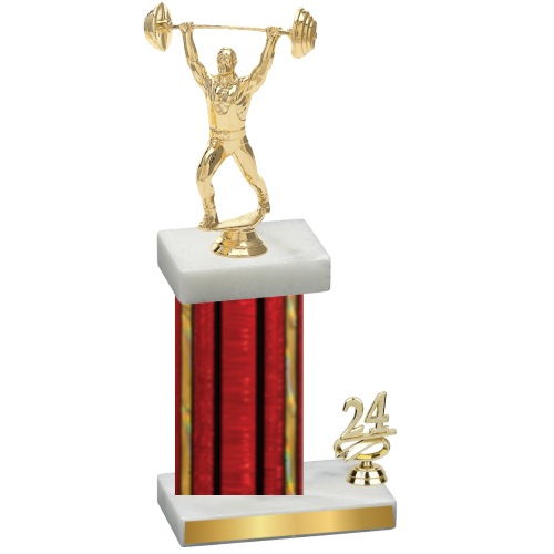 Accented Single Red Glacier Year Weights Trophy