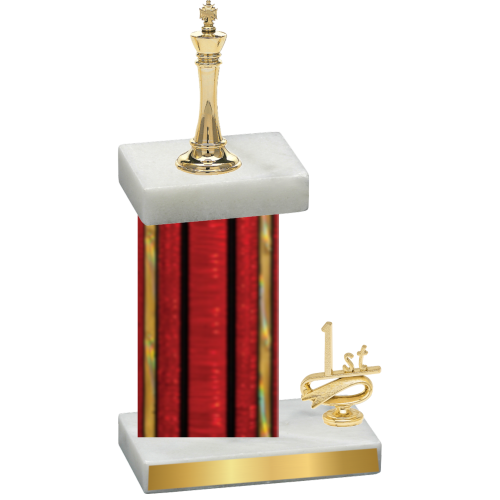 Accented Single Red Glacier First Place Chess Trophy