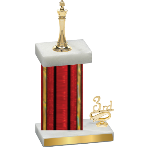 Accented Single Red Glacier Third Place Chess Trophy