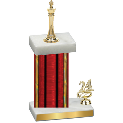 Accented Single Red Glacier Year Chess Trophy