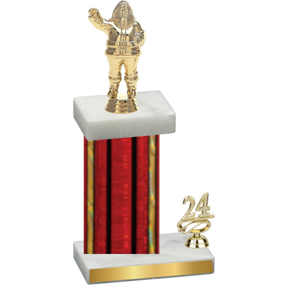 Accented Single Red Glacier Year Holiday Trophy