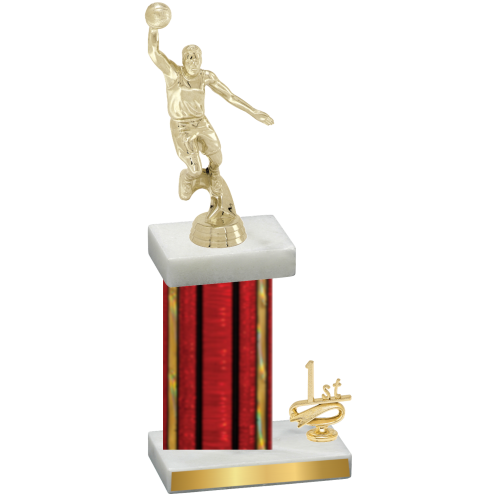 Accented Single Red Glacier First Place Basketball Trophy