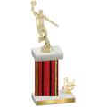 Accented Single Red Glacier Third Place Basketball Trophy