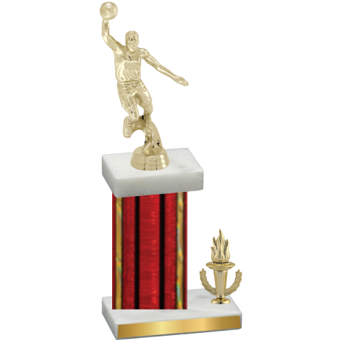 Accented Single Red Glacier Victory Basketball Trophy