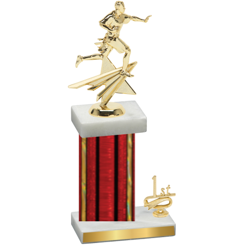 Accented Single Red Glacier First Place Flag Football Trophy