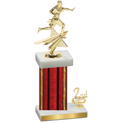 Accented Single Red Glacier Second Place Flag Football Trophy