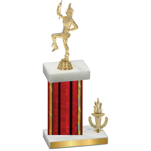 Accented Single Red Glacier Victory Majorette Trophy