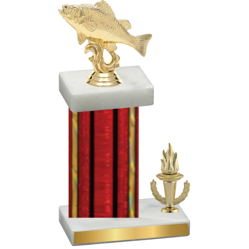 Accented Single Red Glacier Victory Fishing Trophy
